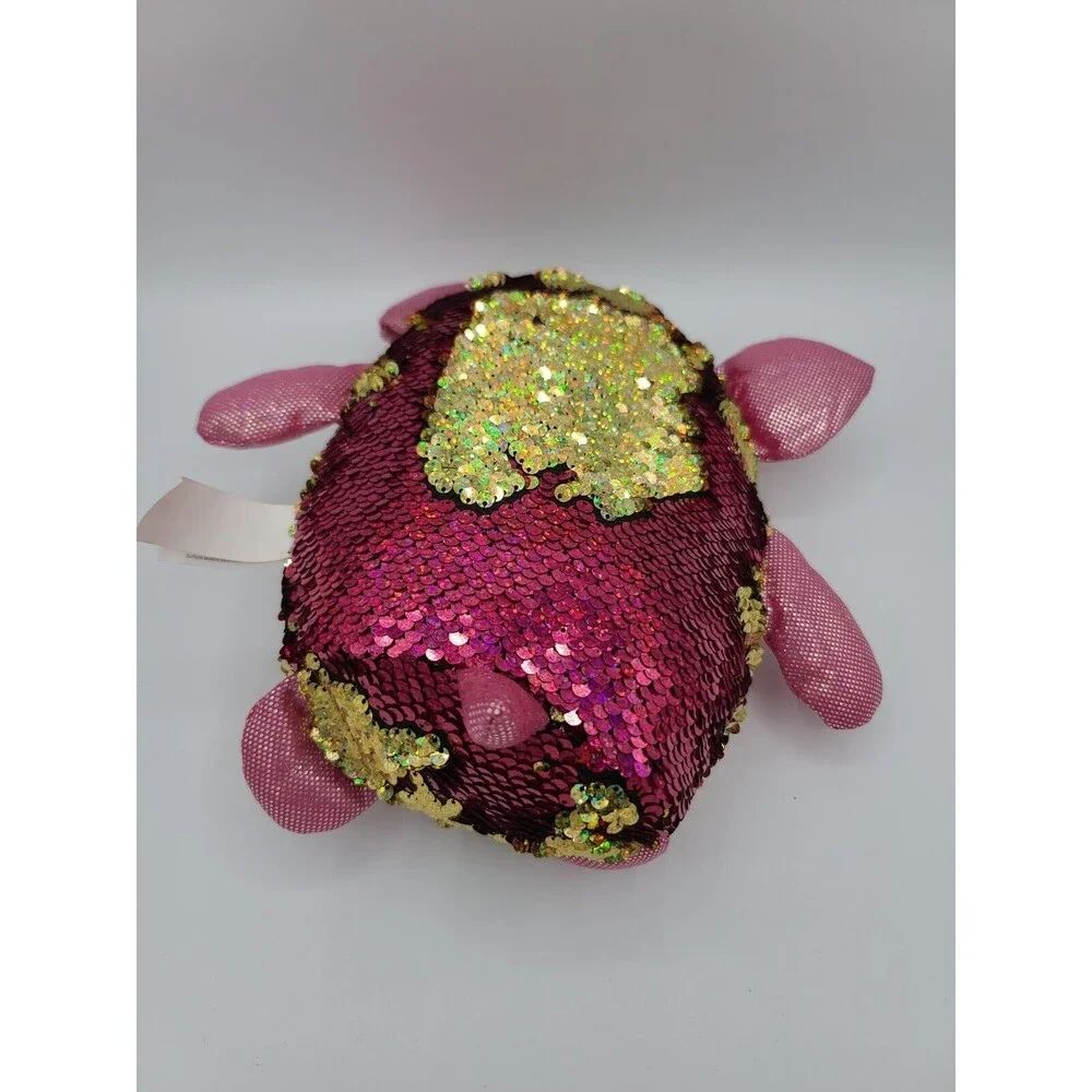 Shimmeez Polly Pig Flip Reversible Pink Gold Sequins Plush Stuffed Animal Toy